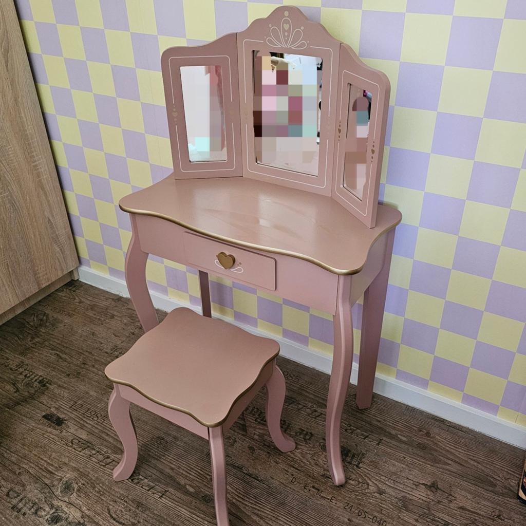 Roze kaptafel met krukje voor kinderen, Kinderen en Baby's, Ophalen, Zo goed als nieuw, Overige typen
