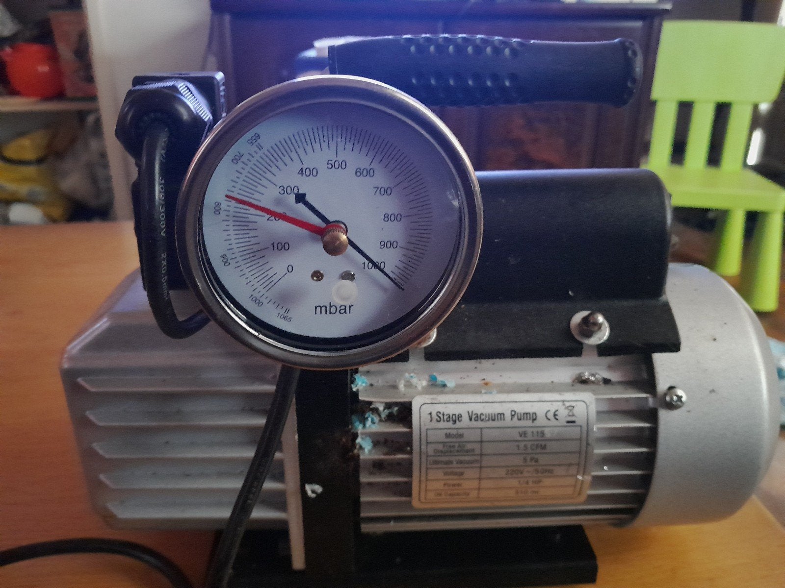 1-traps vacuümpomp met manometer, Ophalen of Verzenden
