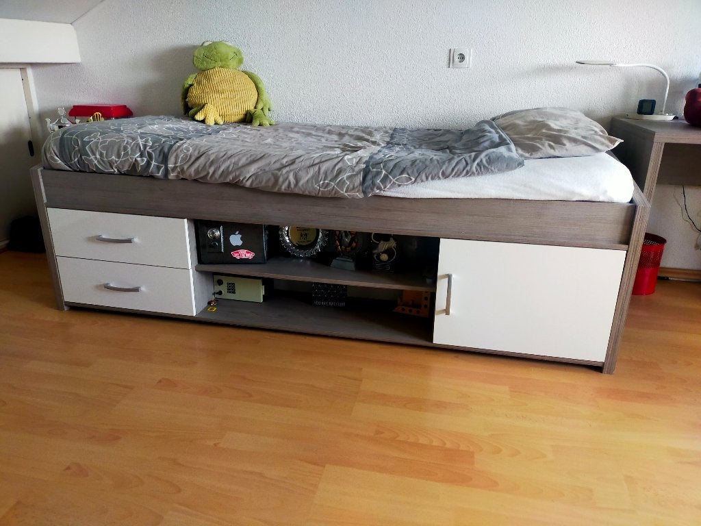 Tienerbed, Huis en Inrichting, 90 cm, Eenpersoons, Wit, Ophalen of Verzenden