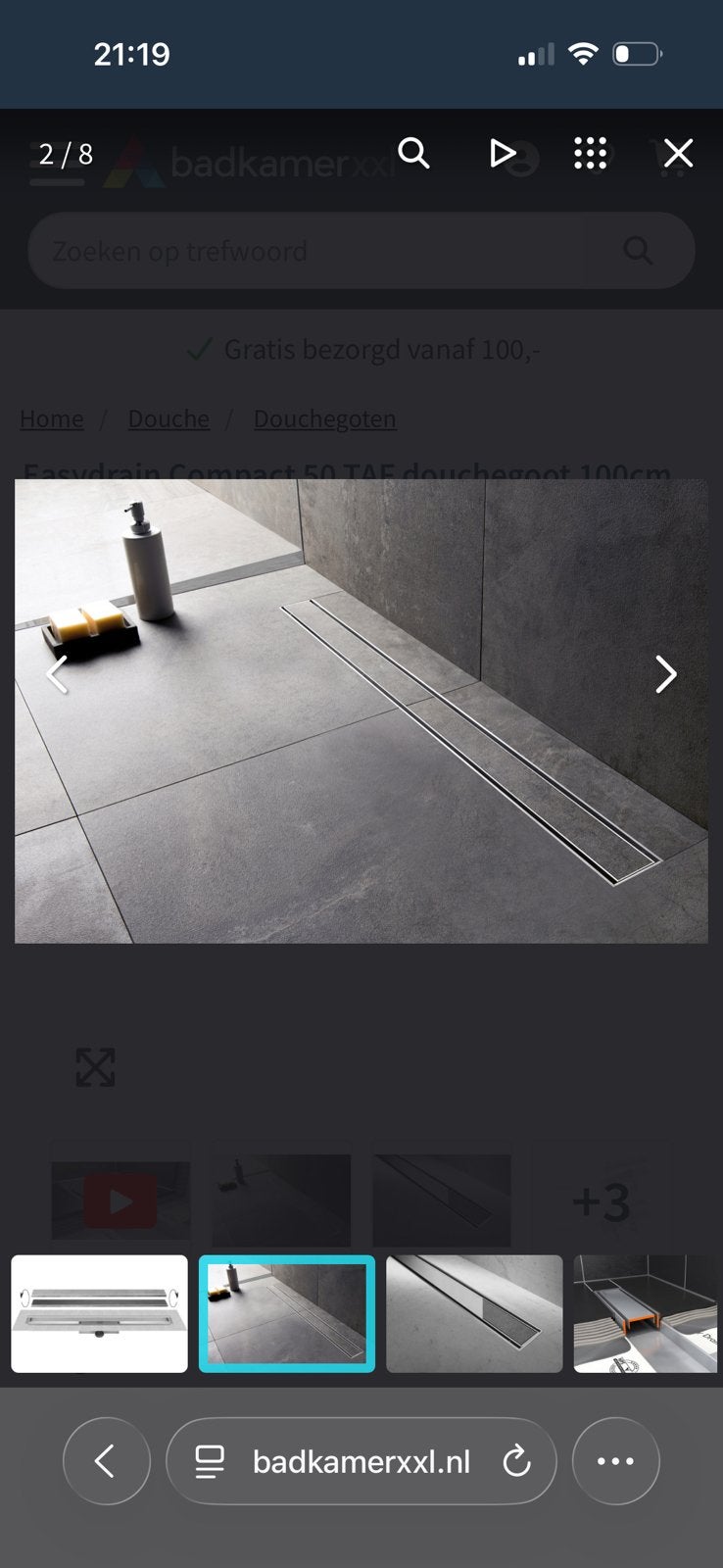 Easy Drain Compact TAF 100cm Douchegoot - Nieuw, Doe-het-zelf en Verbouw, Sanitair, Ophalen of Verzenden, Nieuw, Douche