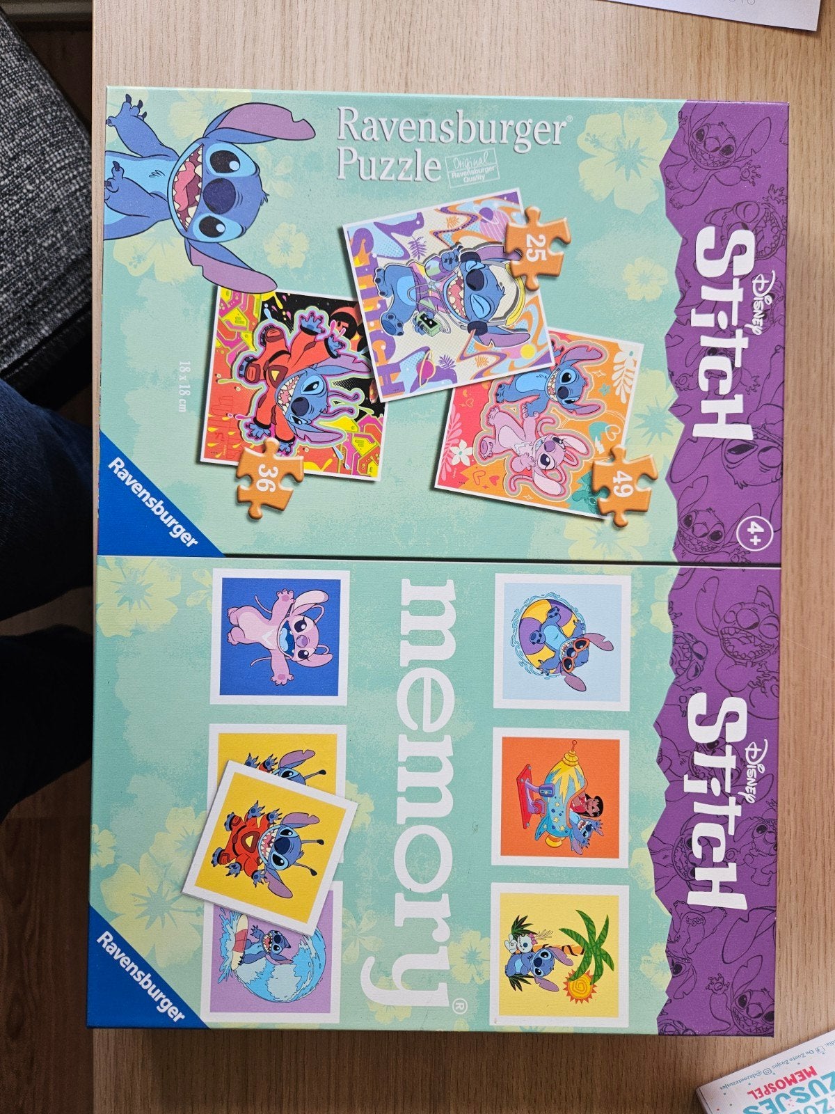 Ravensburger Disney Stitch Puzzel & Memory Set, Ophalen of Verzenden, Meer dan 50 stukjes, Zo goed als nieuw, 4 tot 6 jaar