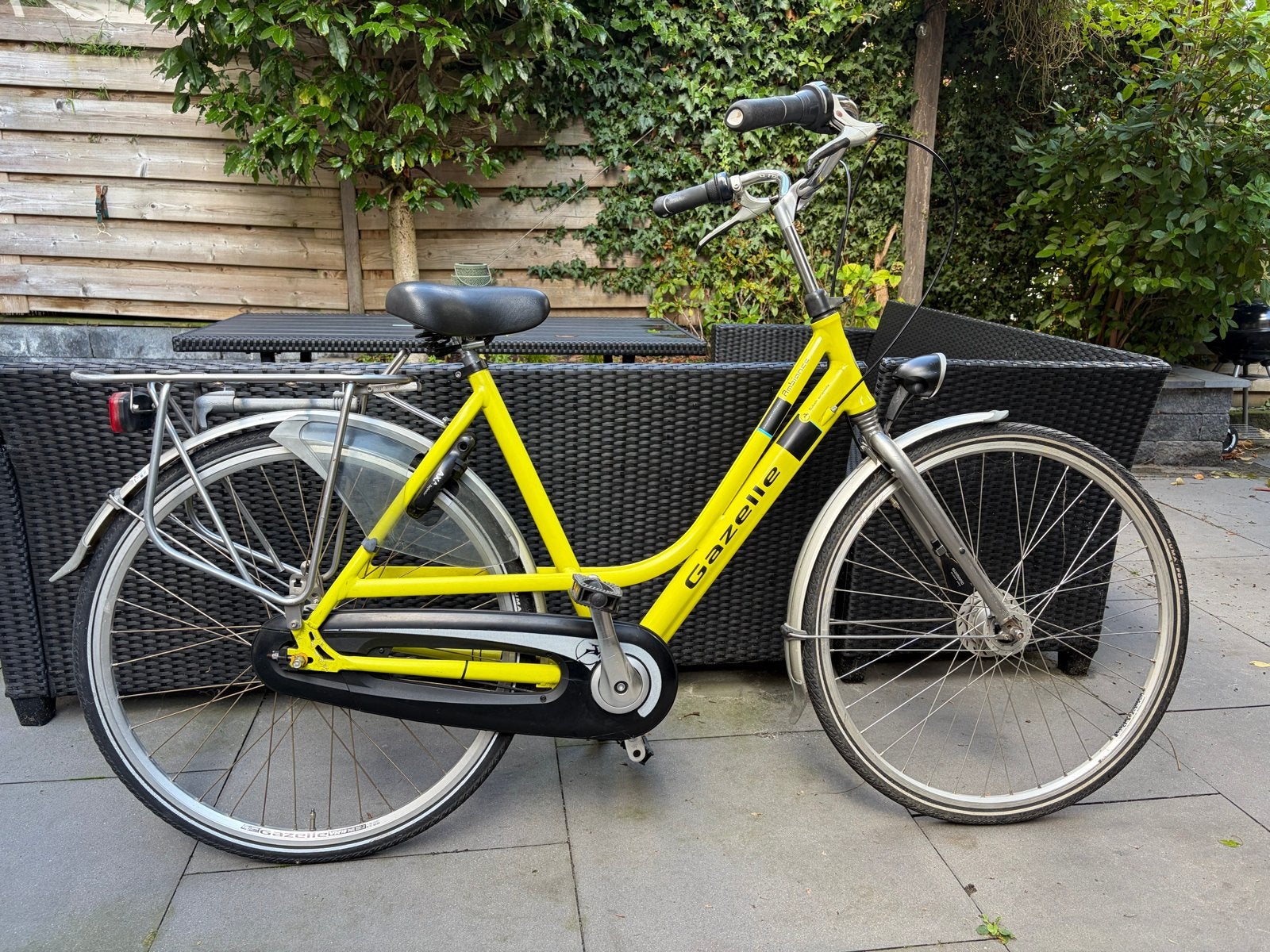 Gazelle Damesfiets - Geel - 7 Versnellingen, Gebruikt, Versnellingen, Ophalen of Verzenden, 50 tot 53 cm