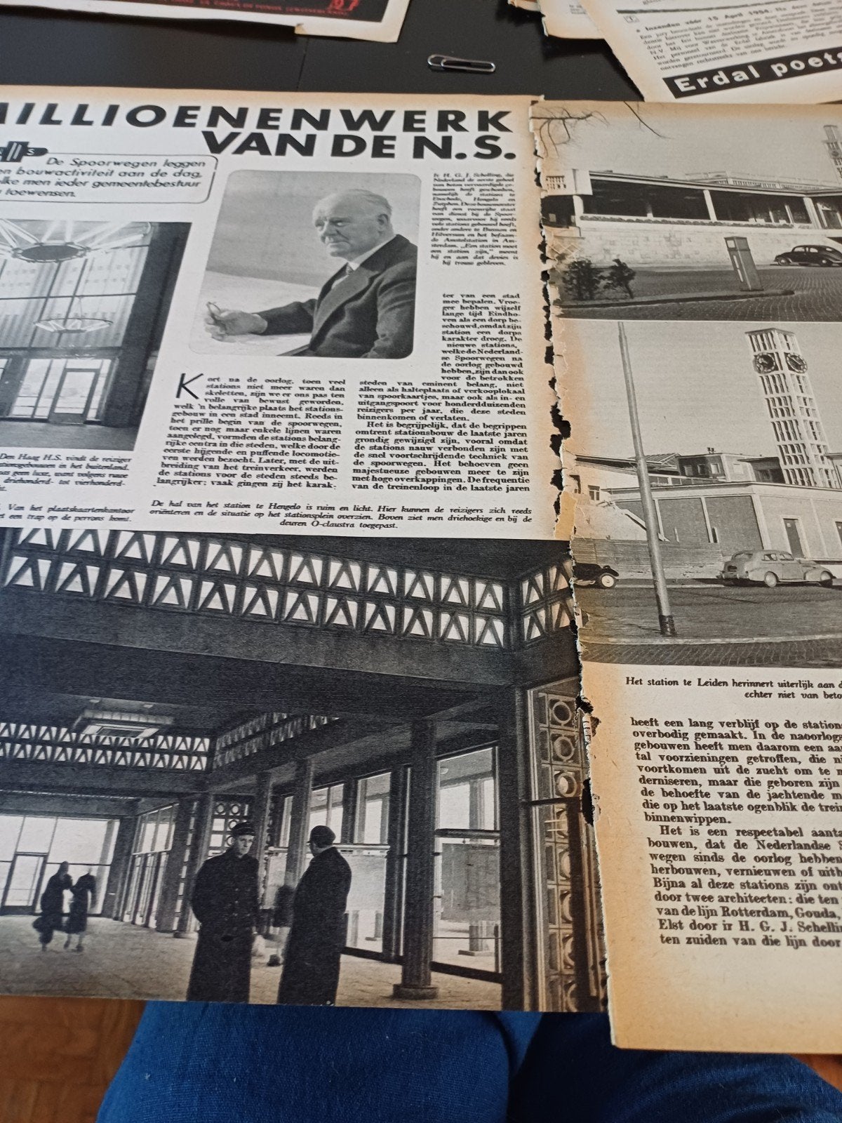 artikel miljoenenverlies van de Nederlandse Spoorwegen 1954, Verzamelen, Ophalen of Verzenden, Gebruikt, Trein, Overige typen
