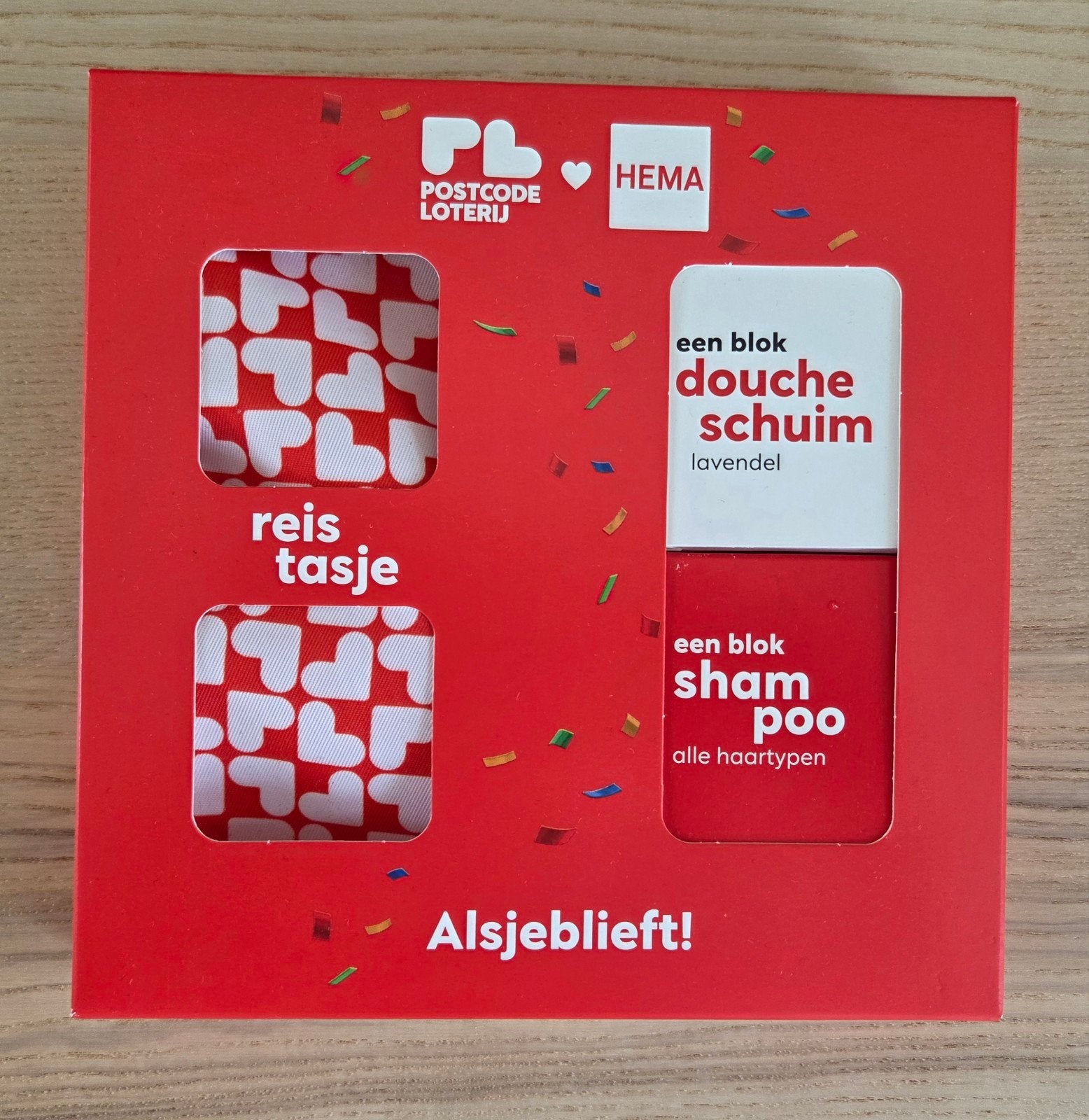 Cadeaupakket met 2 zeepblokken douche en shampoo & toilettas, Ophalen of Verzenden, Nieuw, Bad & Douche