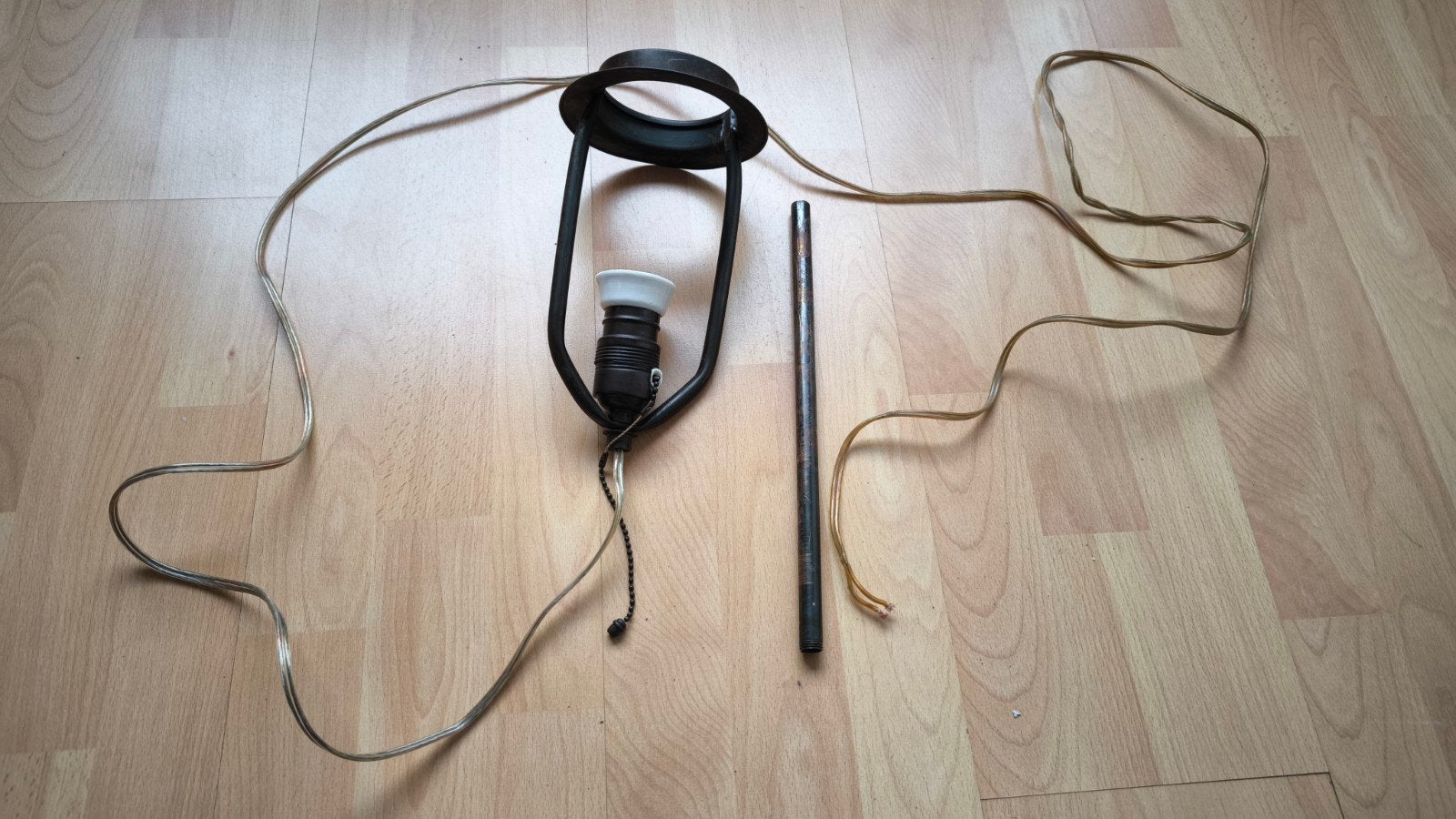 Vintage fitting met trekschakelaar voor staande vloerlamp, Ophalen of Verzenden