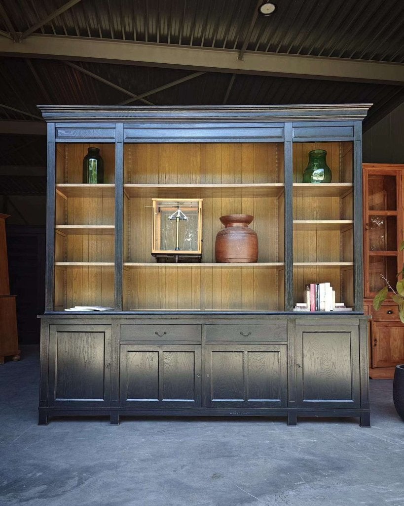 Prachtige grote boekenkast | Tv-kast, Vakkenkast zwart #0382, Gebruikt, -, 200 cm of meer, -