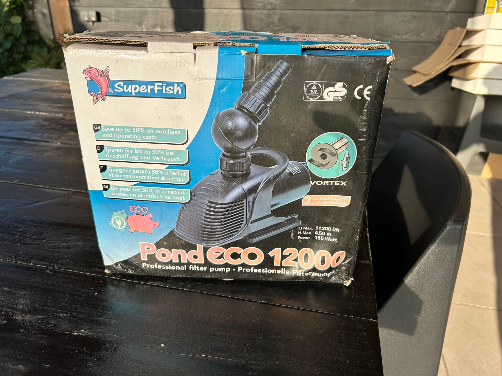 SuperFish pond Eco 12000, Ophalen of Verzenden, Zo goed als nieuw, Vijverpomp
