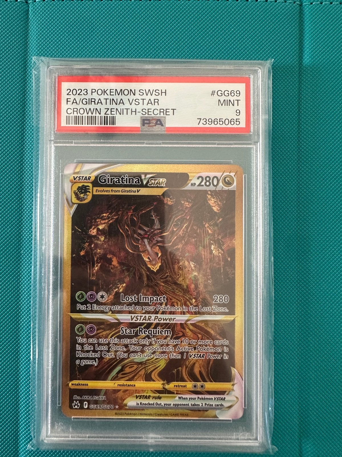 Giratina VSTAR (CRZ GG69) psa 9 engels, Ophalen, Nieuw, Losse kaart