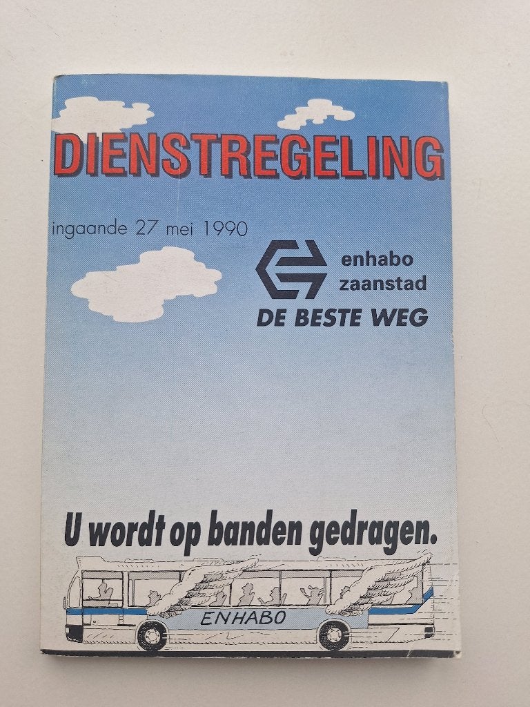 ENHABO ZAANDAM DIENSTREGELING INGAANDE - 27 MEI 1990, Ophalen of Verzenden, Gebruikt, Bus of Metro, Boek of Tijdschrift