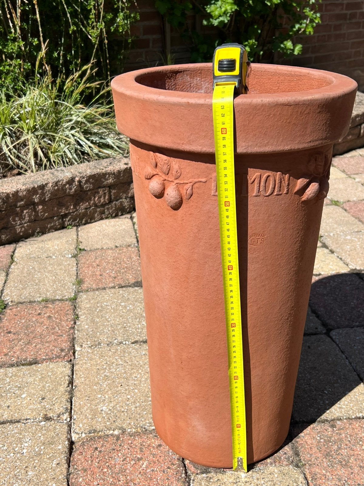 Terracotta pot Lemon style, Ophalen, Steen, Rond, Zo goed als nieuw
