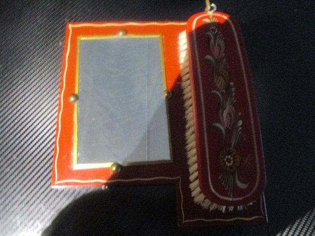 vintage klerenborstel en spiegel, Ophalen, Minder dan 50 cm, Zo goed als nieuw, Minder dan 100 cm