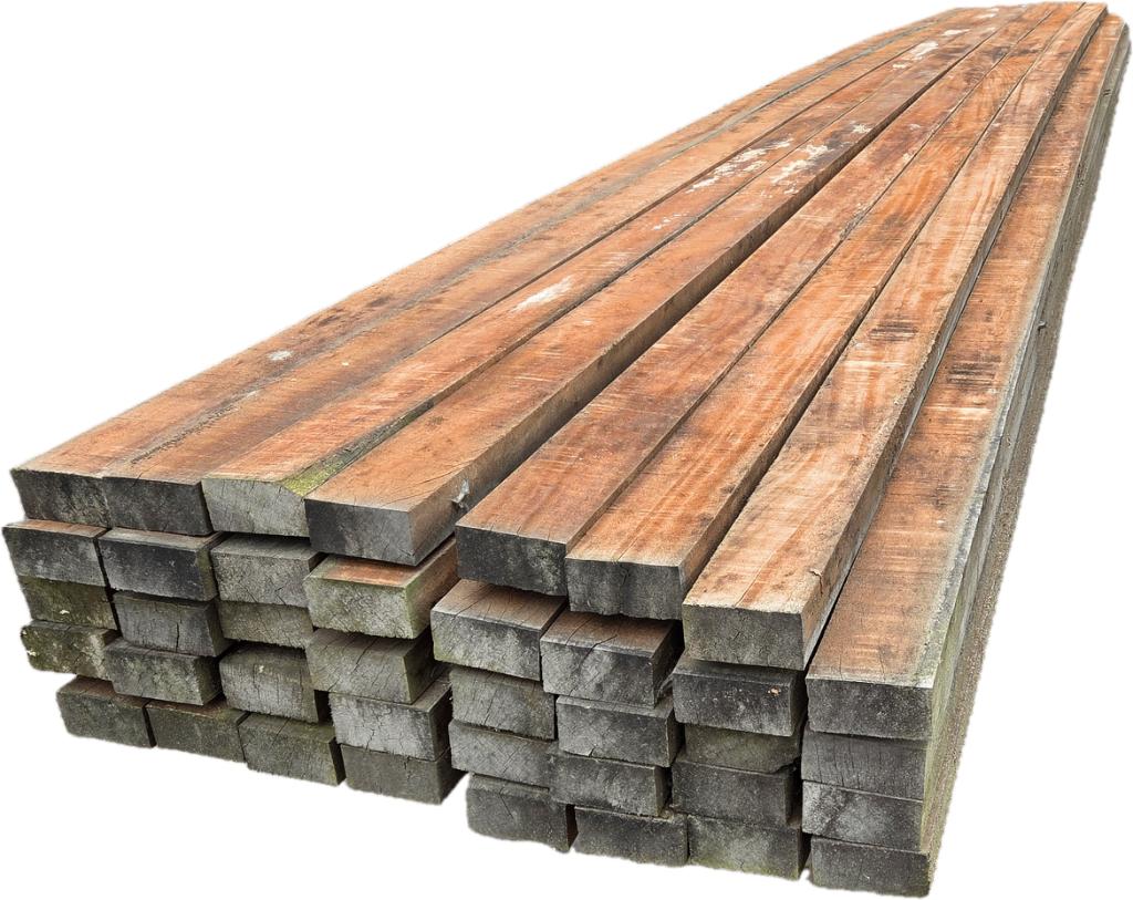 Hardhouten Balken  5.0x10.0 cm / 6.45 m lang, Tuin en Terras, Palen, Balken en Planken, Ophalen, Nieuw, Hardhout, 250 cm of meer
