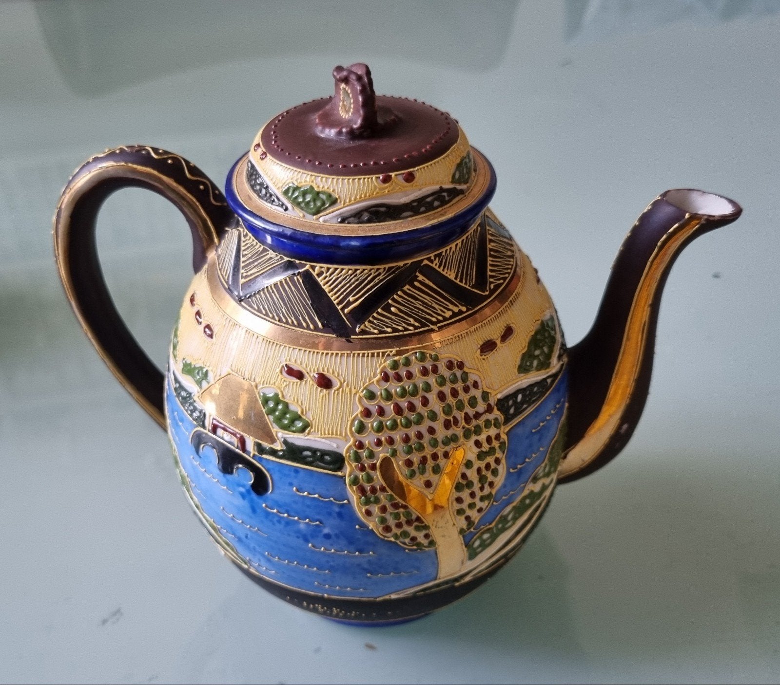 Prachtig vintage Japans Satsuma theeservies. Handgeschilderd, Ophalen of Verzenden