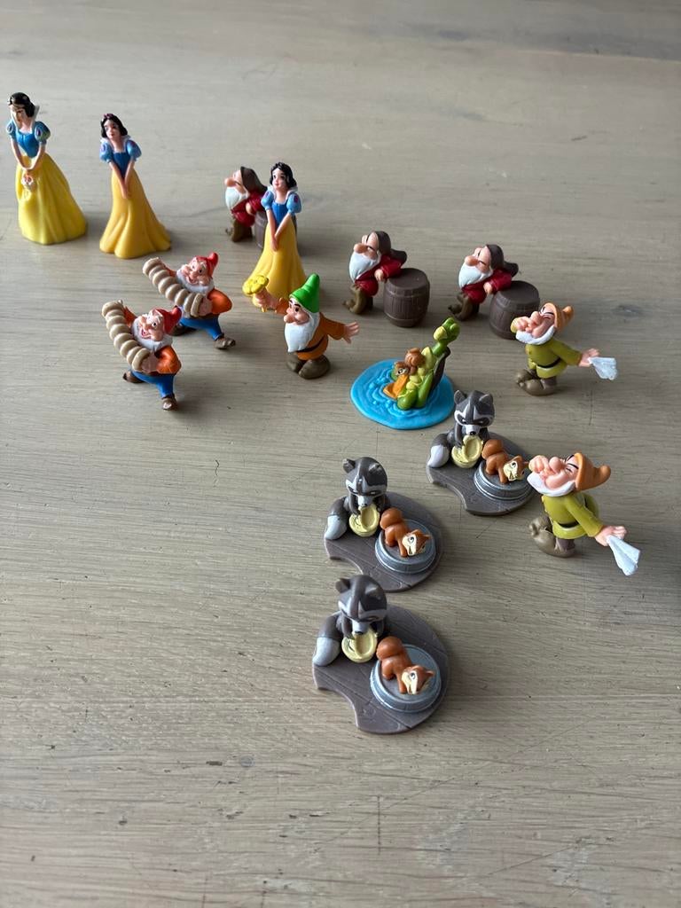 AH Sneeuwwitje en de 7 dwergen dubbele figuren, Ophalen of Verzenden, Gebruikt