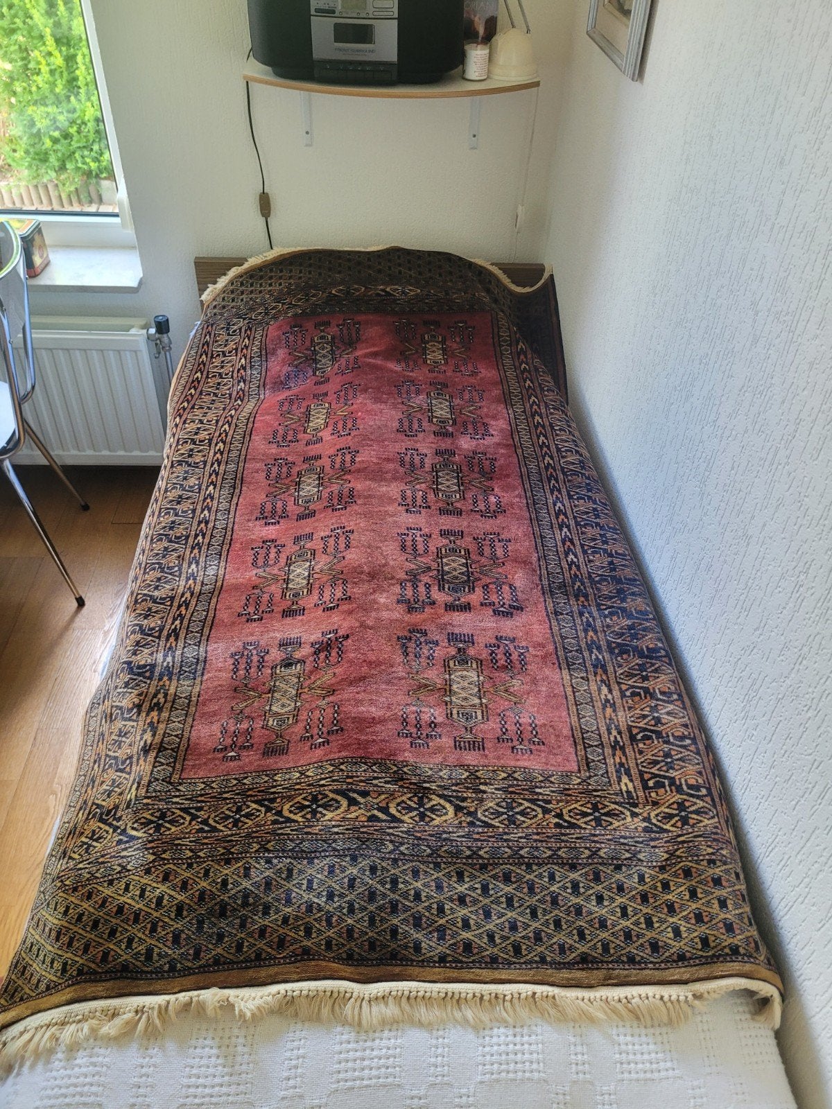 Prachtig handgeknoopt Perzisch tapijt - Rood/Bruin, Ophalen, Blauw, Rechthoekig, 100 tot 150 cm