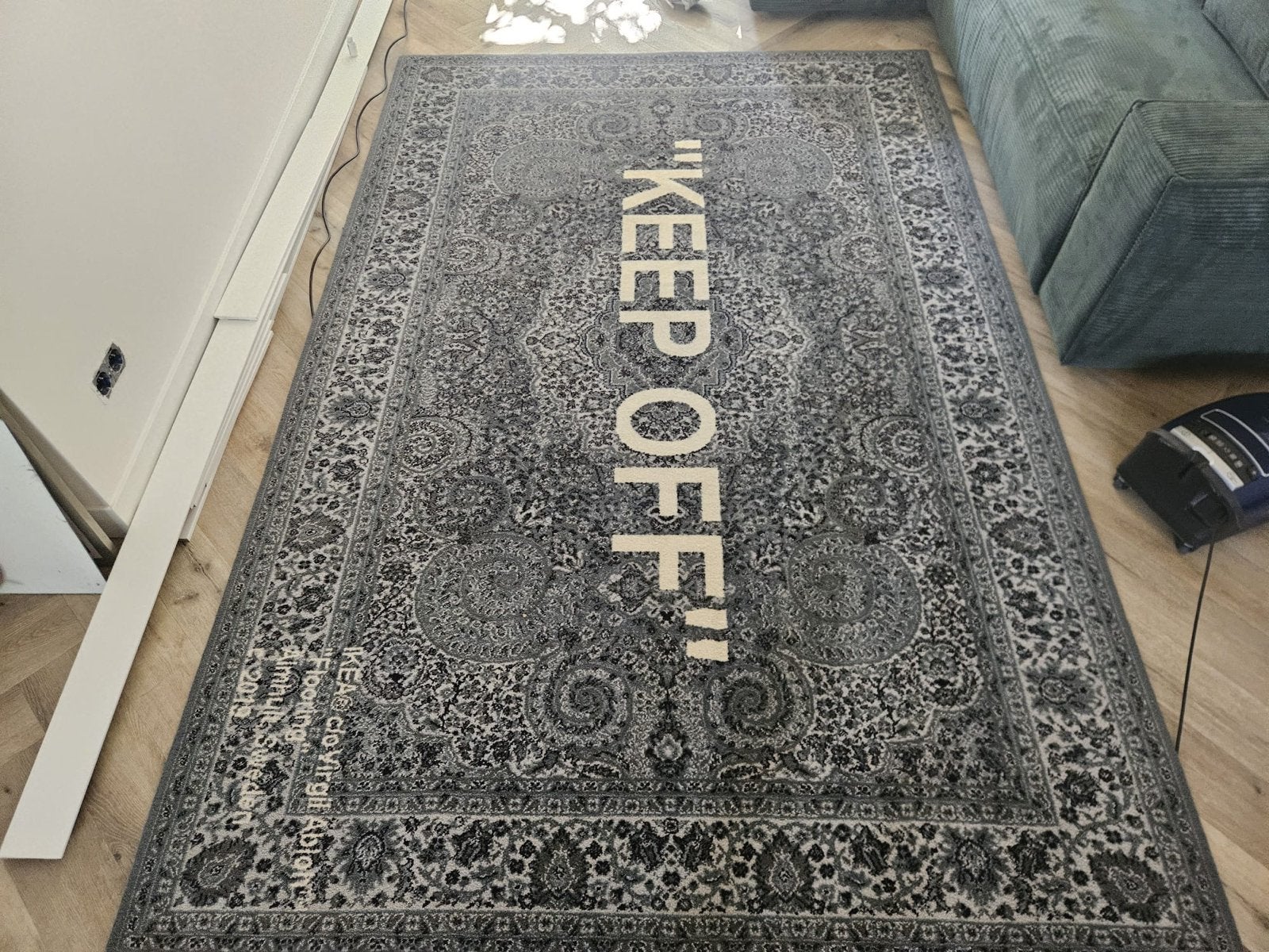 Virgil Abloh IKEA Keep Off vloerkleed Off-White, Ophalen, Zo goed als nieuw, 200 cm of meer, Grijs