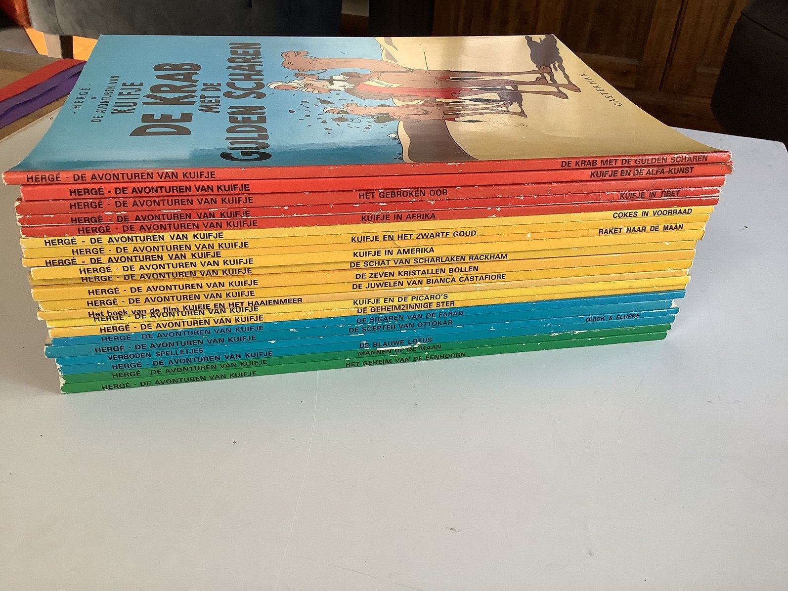 KUIFJE STRIPBOEKEN., Meerdere stripboeken, Ophalen of Verzenden, Gelezen