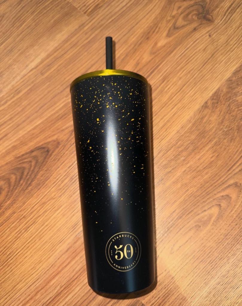 Starbucks 50th Anniversary Limited Edition Beker, Zwart, Ophalen of Verzenden, Zo goed als nieuw, Metaal