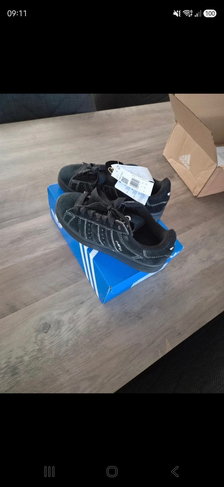 Nieuwe Adidas Campus sneakers - Maat 36.5, Adidas, Zwart, Nieuw, Ophalen of Verzenden