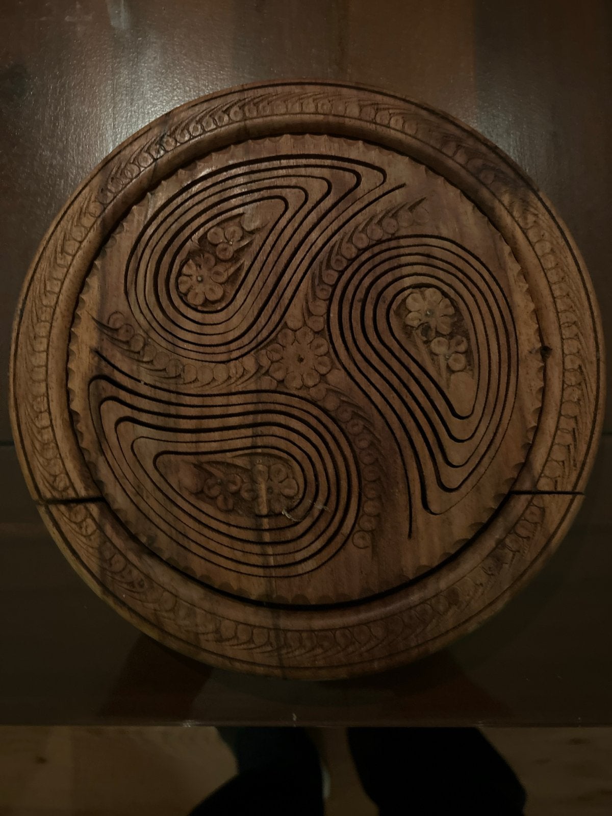 Decoratieve houten ingenieus inklapbare notenschaal/mand, Hout, Ophalen of Verzenden, Bruin, Oosters
