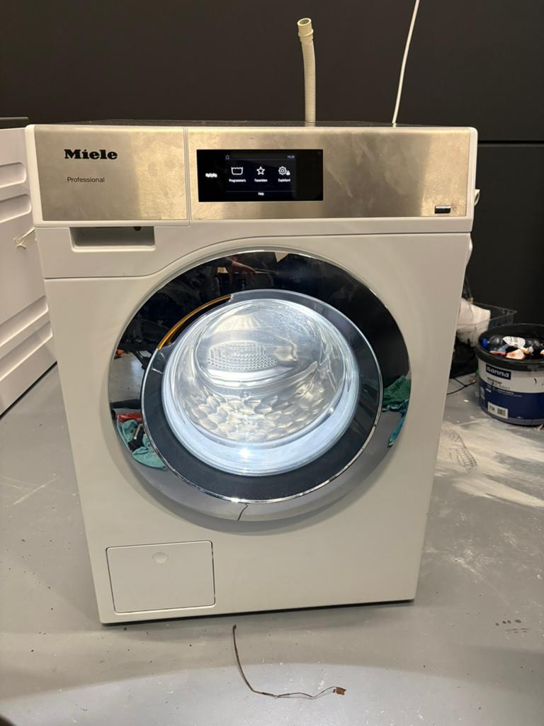 Miele Professional Wasmachine PWM907 DP + Droger PDR908HP, Witgoed en Apparatuur, Wasmachines, Zo goed als nieuw, 6 tot 8 kg, 85 tot 90 cm