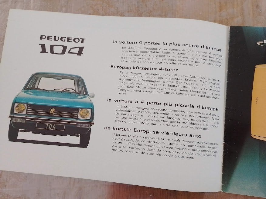 Peugeot 104 Introductiefolder 1972, Boeken, Auto's | Folders en Tijdschriften, Ophalen of Verzenden, Nieuw, Peugeot
