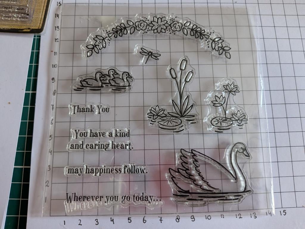 Zwanen tekst stempel set, Ophalen of Verzenden, Clearstamp