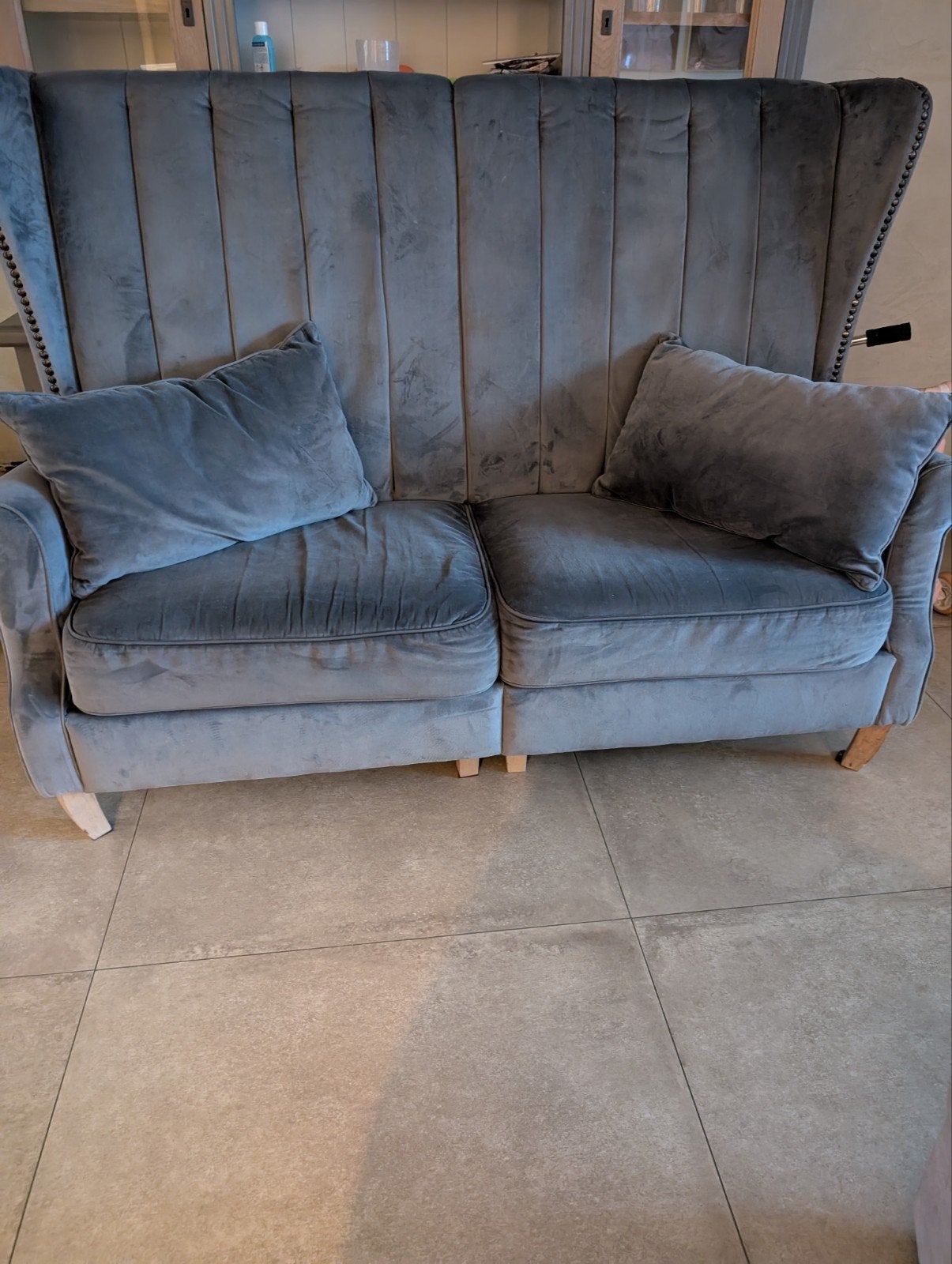 Chesterfield bank, Ophalen, Mooie luxe eetbank met gebruikerssporen, Gebruikt, Minder dan 75 cm