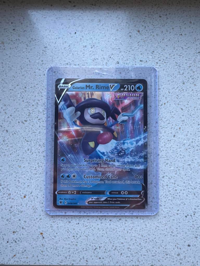 Galarian Mr. Rime V - Fusion Strike Pokémon TCG Kaart, Ophalen of Verzenden, Zo goed als nieuw, Losse kaart
