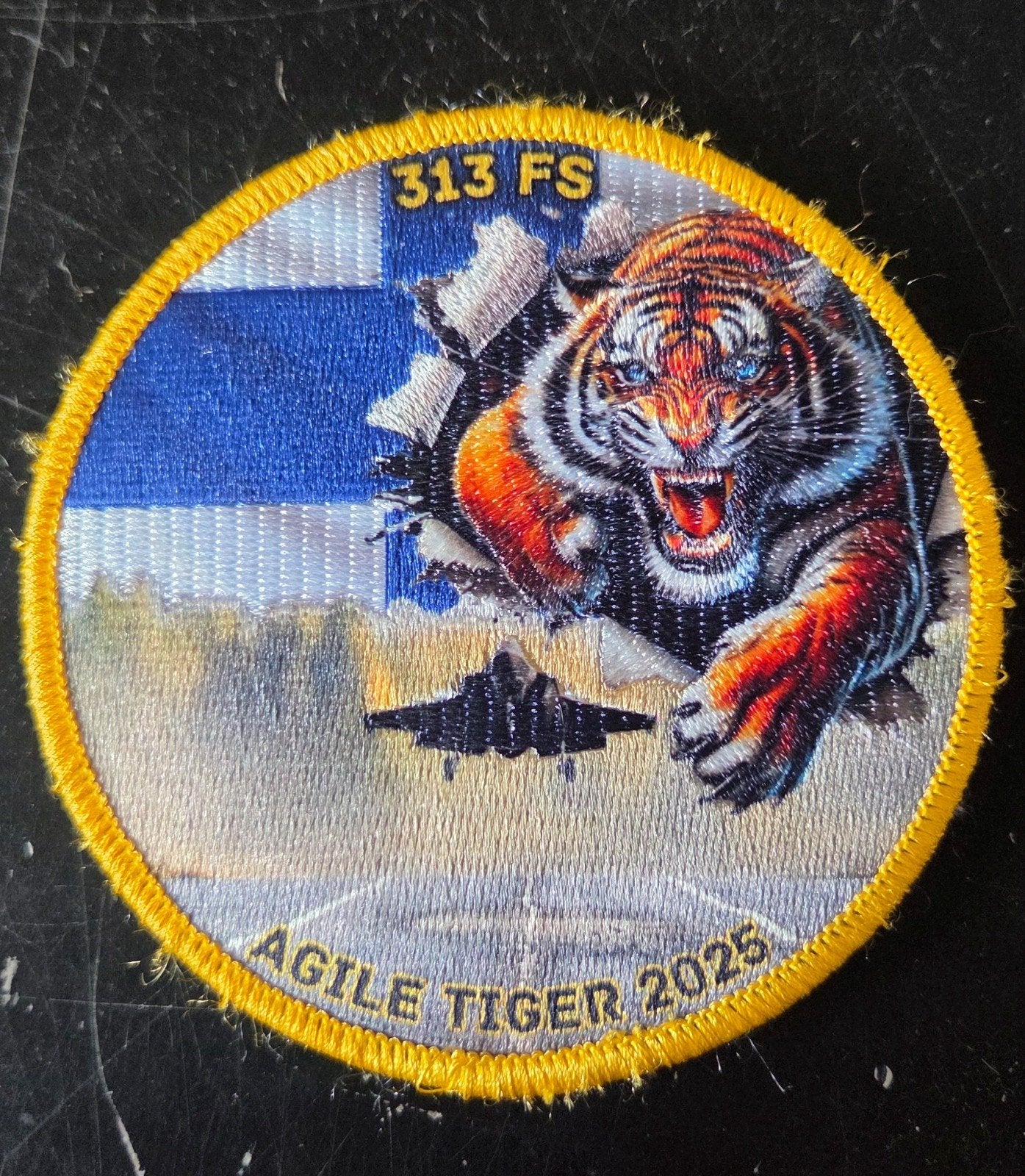 313 Squadron  FS Agile tiger 2025 patch, Ophalen of Verzenden, Zo goed als nieuw, Patch, Badge of Embleem