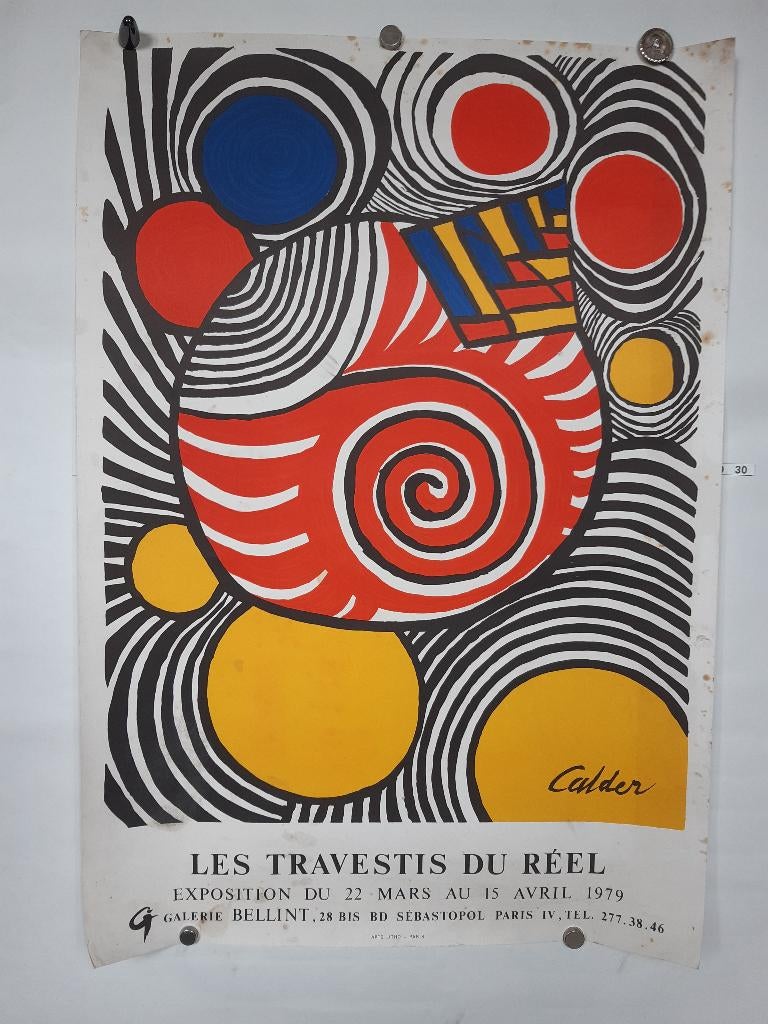 Originele poster Alexander Calder Bal Travesti, Verzenden, A1 t/m A3, Reclame, Rechthoekig Staand