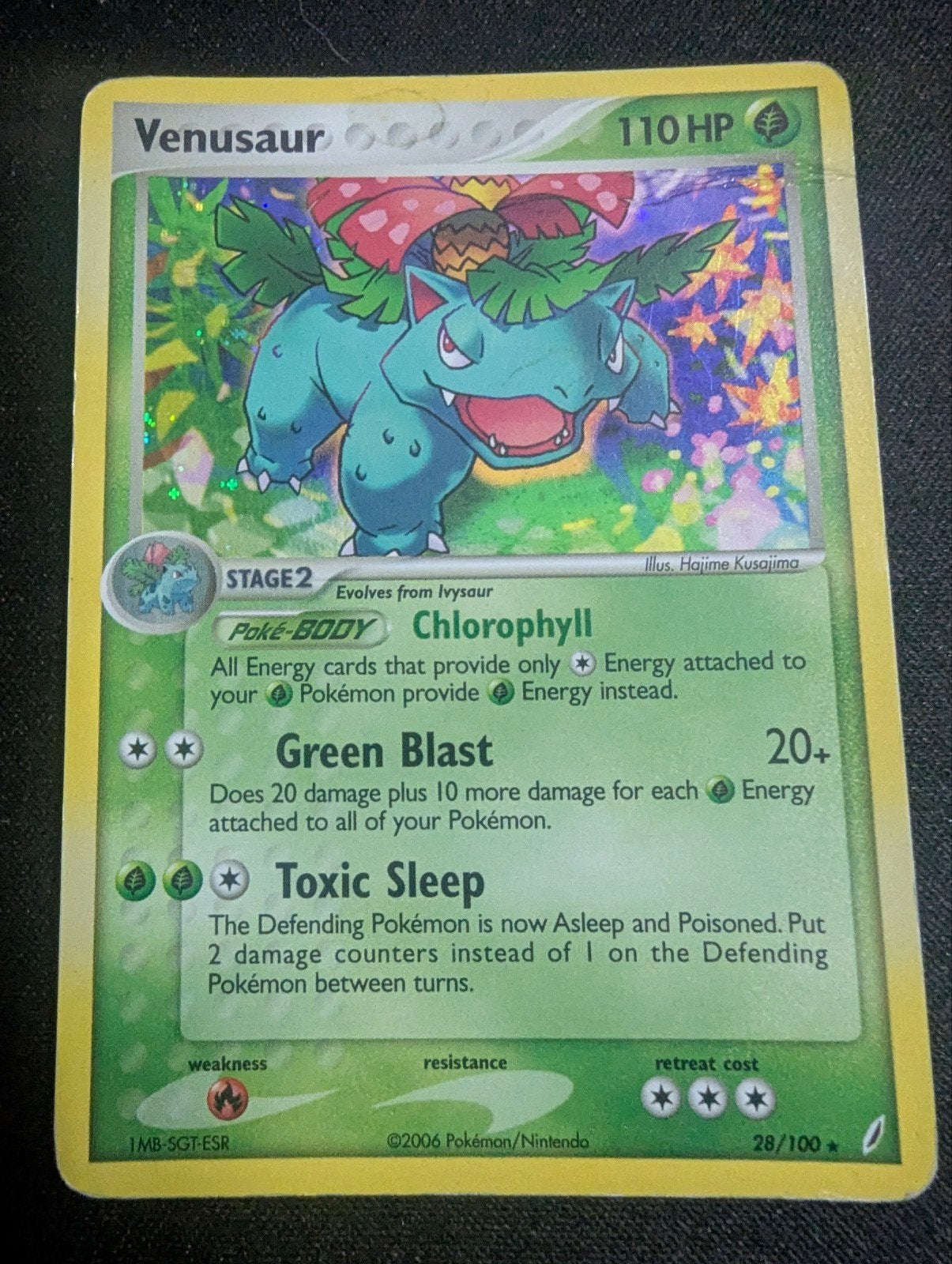 Venusaur Holo Crystal Guardians Pokémon Kaart, Ophalen of Verzenden, Gebruikt, Losse kaart, Foil