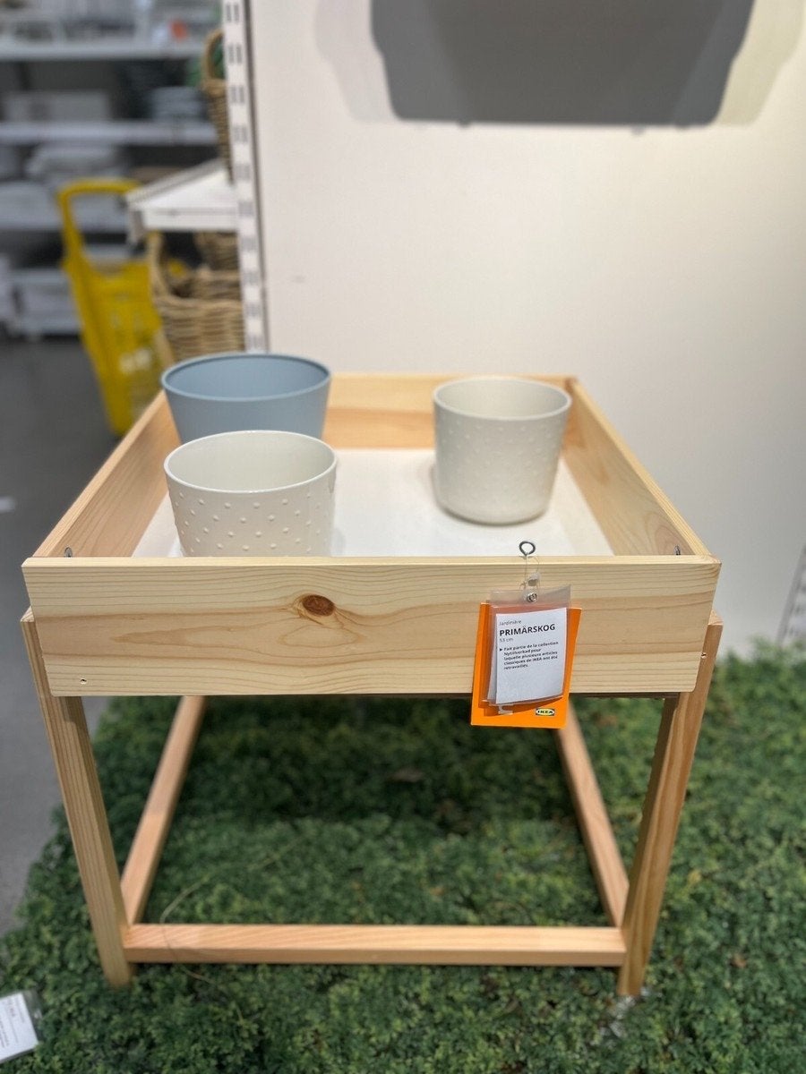IKEA Primärskog theetafel/plantenstandaard/speelbak NIEUW, Tuin en Terras, Bloembakken en Plantenbakken, Minder dan 60 cm, Vierkant