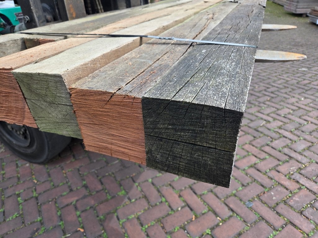 Rustieke gebruikte hardhouten palen 14x14 cm - nr: HB231, Ophalen, Gebruikt, Palen, Hardhout