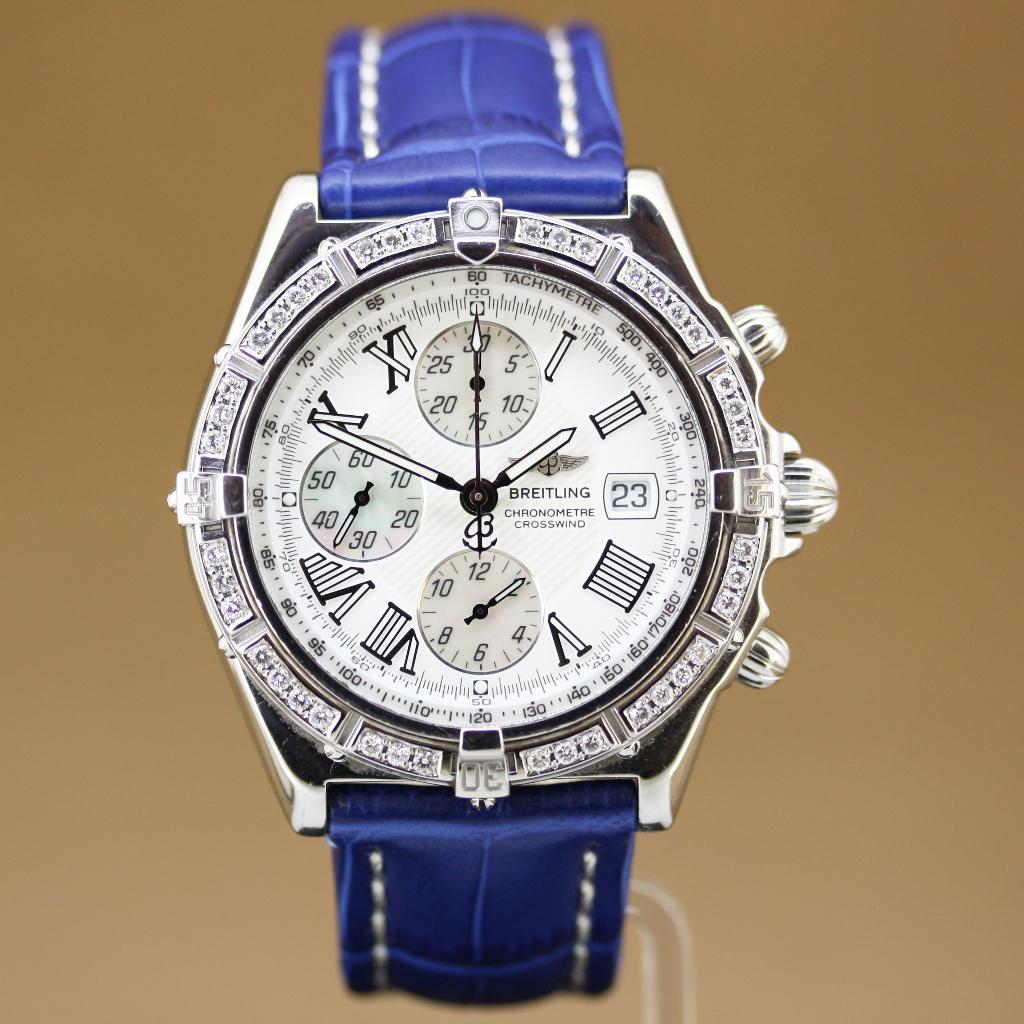 Breitling Crosswind A13355 Staal Diamant, Sieraden, Tassen en Uiterlijk, Horloges | Heren, Staal, Breitling, Polshorloge, Ophalen of Verzenden