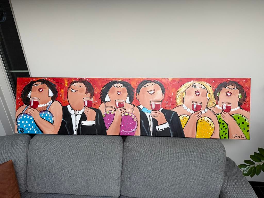 Schilderij dikke dames van C. Leushuis, Ophalen