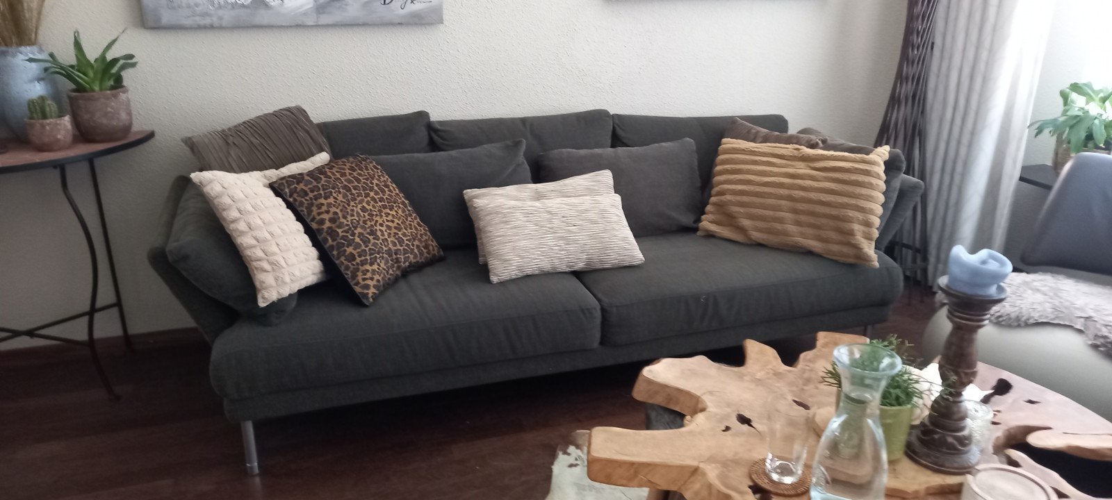 Rolf Benz Bank 2,5-zits - Bruine Stof, Gebruikt, Driepersoons, 75 tot 100 cm, Ophalen of Verzenden