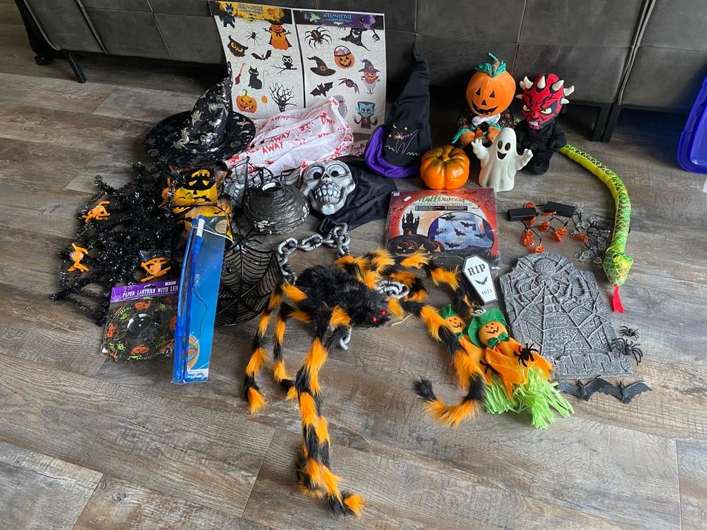 Halloween veel spullen, nieuw en gebruikt, Griezelen, 1 koop, Ophalen of Verzenden, Zo goed als nieuw, Halloween of Griezel