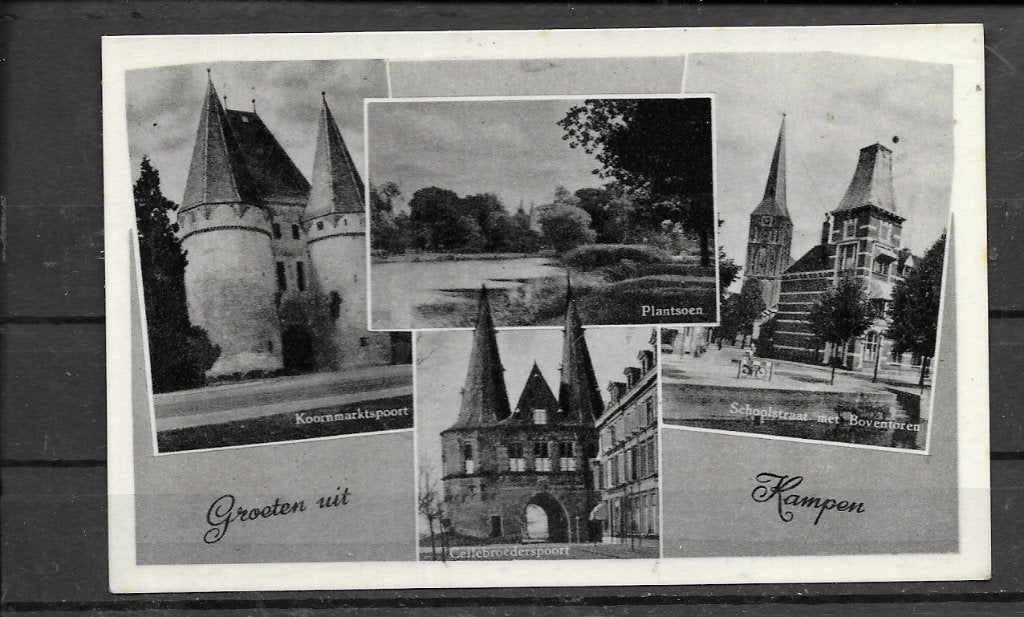 Kampen,  ongelopen kaart, Verzenden, 1940 tot 1960, Overijssel