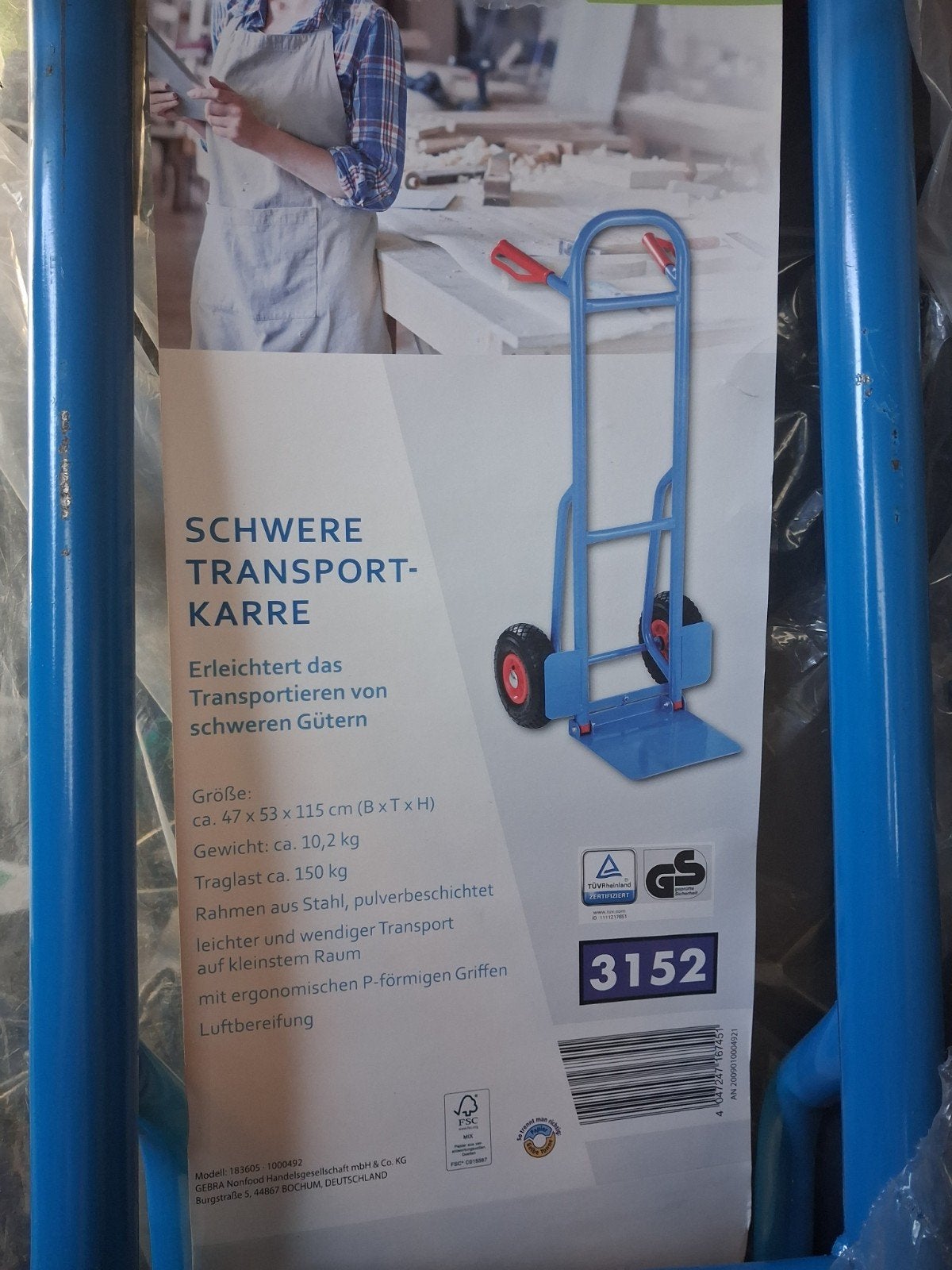 Nieuwe zware transportkar - Steekwagen (150 kg), Ophalen, Nieuw, Steekwagen