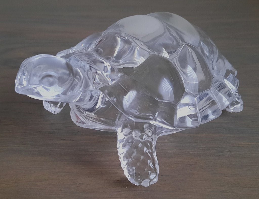 beeld van schildpad - kristal, Glas, Minder dan 20 cm, Ophalen of Verzenden, Zeeleven