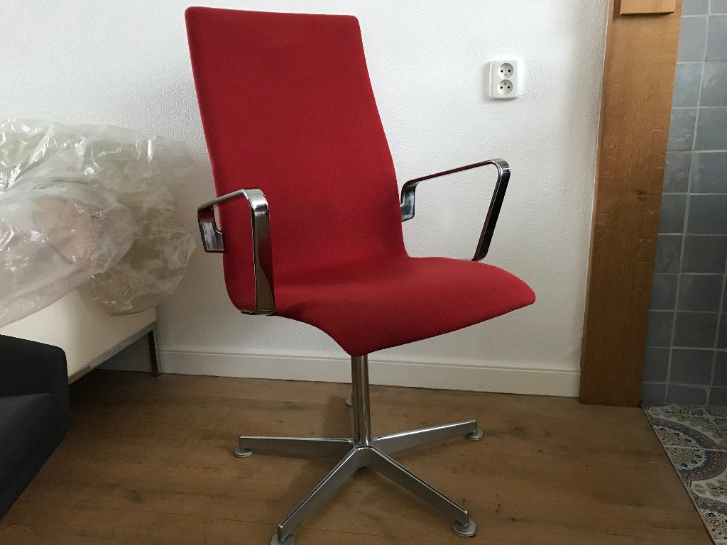 Fritz Hansen Oxford chair design stoel bureaustoel rood, Gebruikt, Ophalen of Verzenden, Nvt, Eén