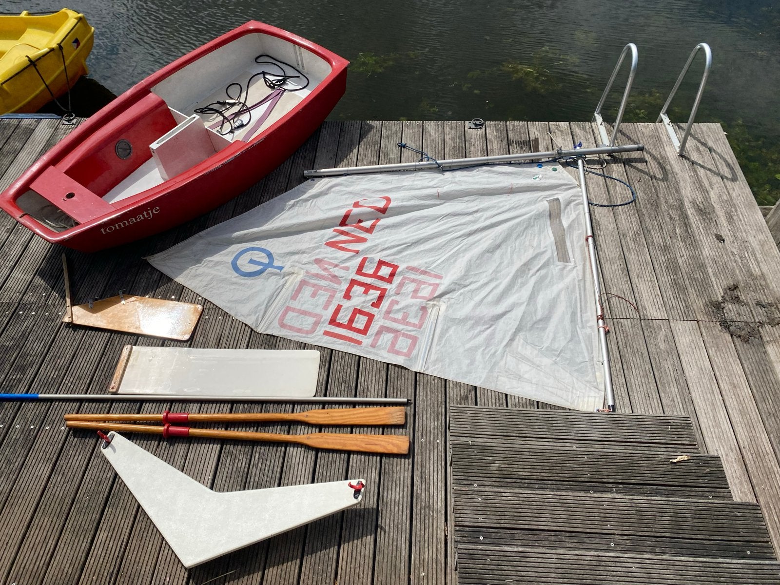 Optimist zeilboot, Gebruikt, Polyester, Optimist, Ophalen