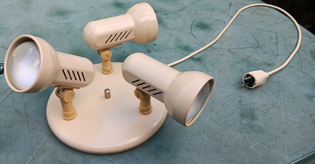 Vintage space age plafond lamp van RESISTEX (L29), Gebruikt, Wit, 30 cm, Overige materialen