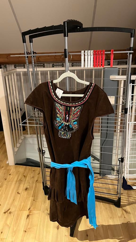 Indianen jurk verkleedkleding maat 152, Kinderen en Baby's, Ophalen, Gebruikt, 146 t/m 152, Meisje