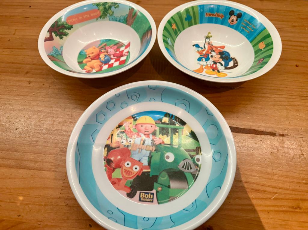 3 DISNEY kinderbordjes, Ophalen of Verzenden, Gebruikt, Servies