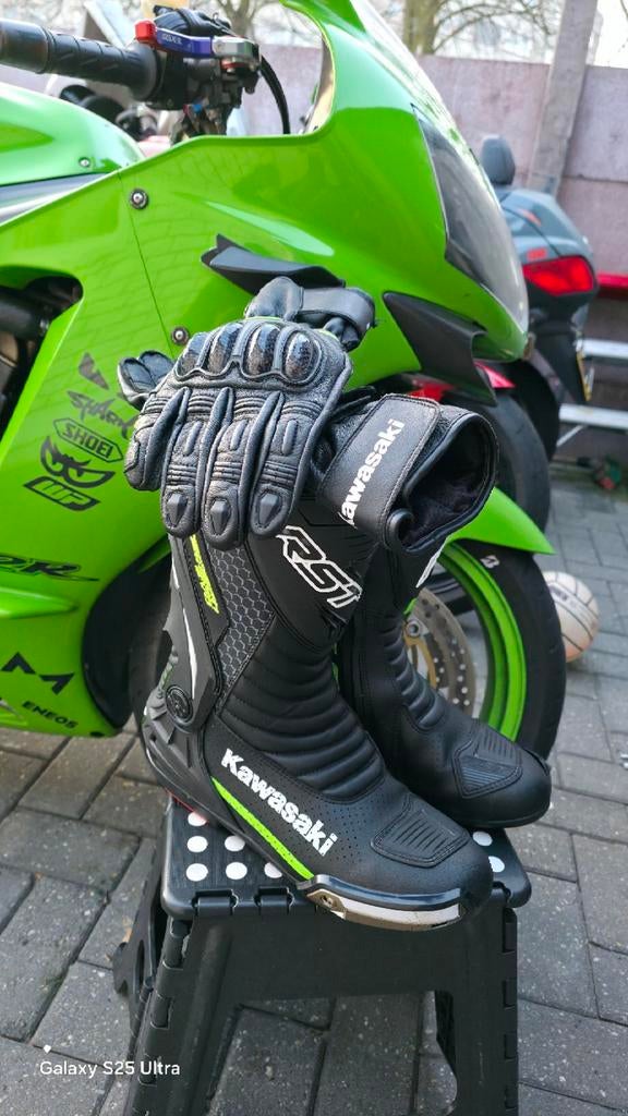 RST Tractech Evo 3 Laarzen & S1 Handschoenen Kawasaki Editie, Motoren, Kleding | Motorkleding, RST, Heren, Ophalen of Verzenden