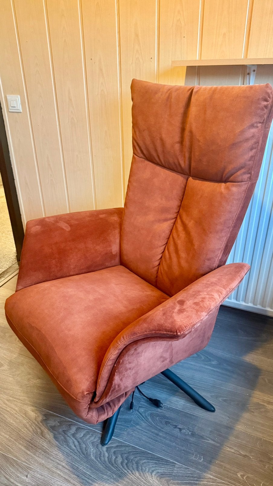 Elektrische Relaxfauteuil (Roestbruin/rood) Pronto, Ophalen, Nieuw, 75 tot 100 cm, Stof