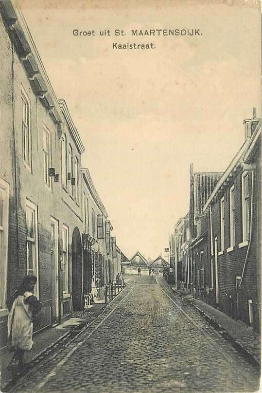 380-710-001 St Maartensdijk Kaaistraat, Verzamelen, Ansichtkaarten | Nederland, Verzenden, Voor 1920, Zeeland