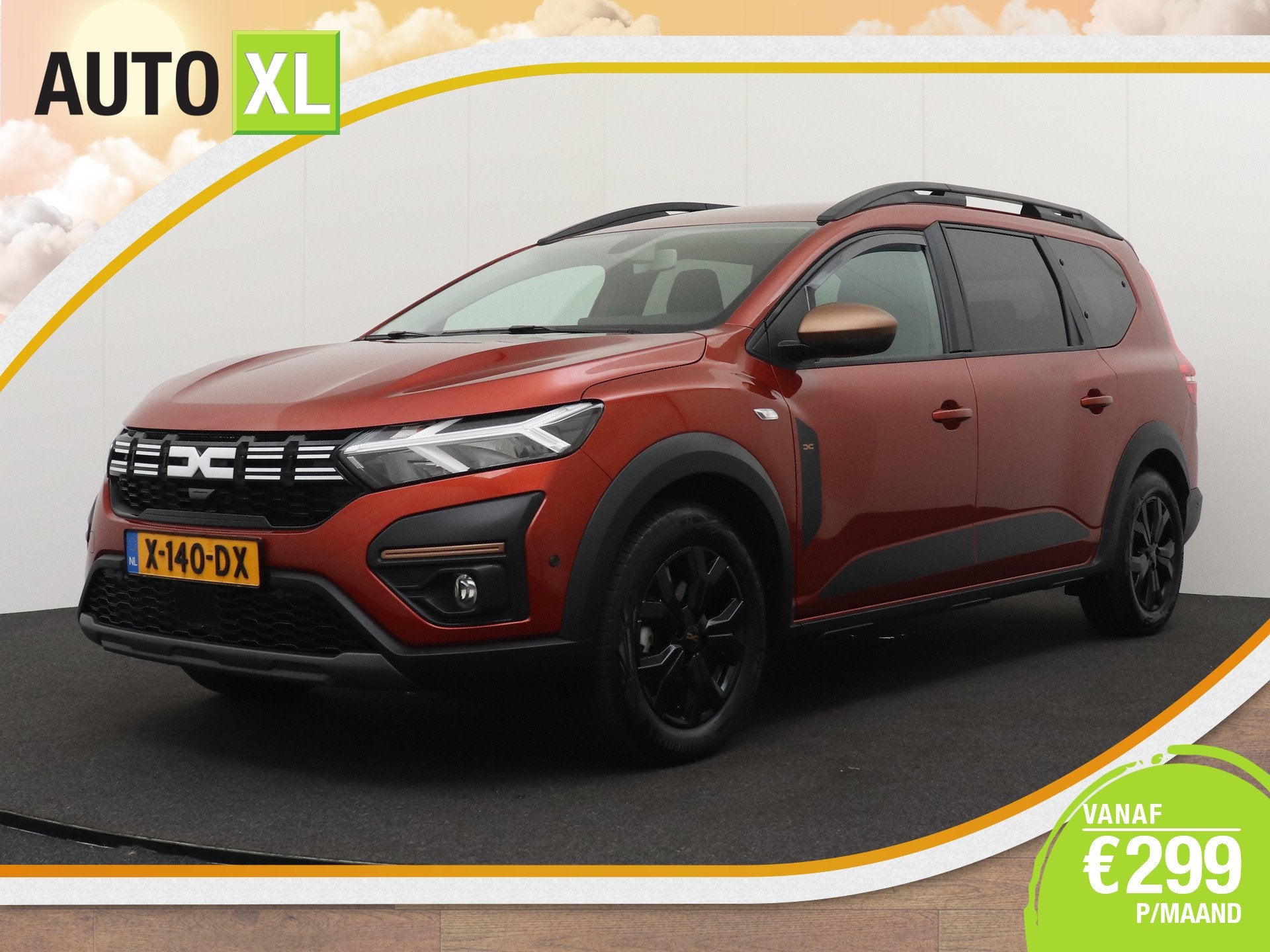 Dacia Jogger 1.6 Hybrid 140 Extreme 7p. Trekhaak Afn.Camera, Auto's, Dealer onderhouden, 4 cilinders, Bruin, 7 stoelen